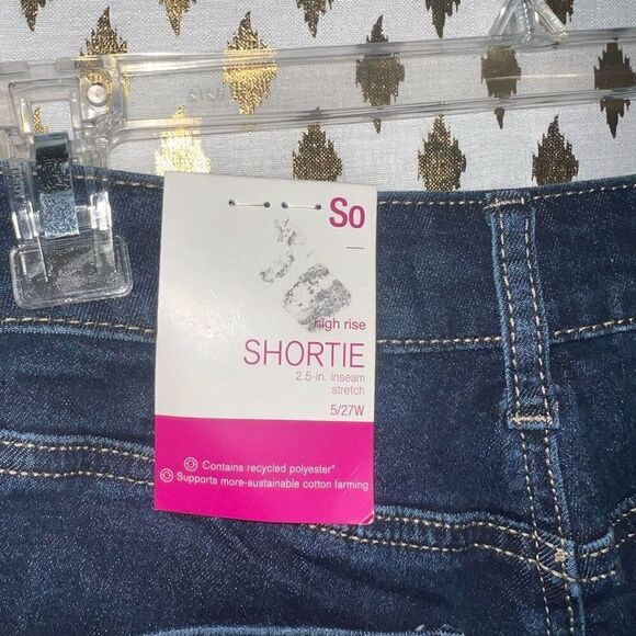 NWT So Shorties high rise Jean denim cut off shorts size 5 ￼ - Picture 3 of 4